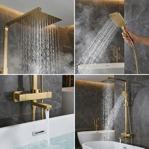 Arko Modern Square Thermostatic Shower  with Filler – Brass