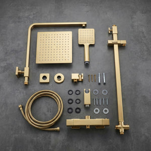 Arko Modern Square Thermostatic Shower  with Filler – Brass