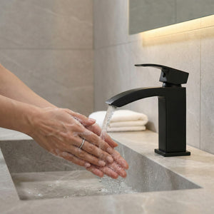 Vista Black Square Basin Mixer Tap Black