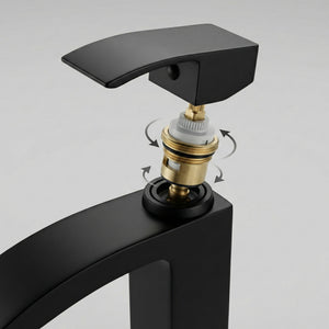 Vista Black Square Basin Mixer Tap Black