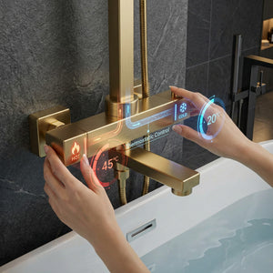 Arko Modern Square Thermostatic Shower  with Filler – Brass