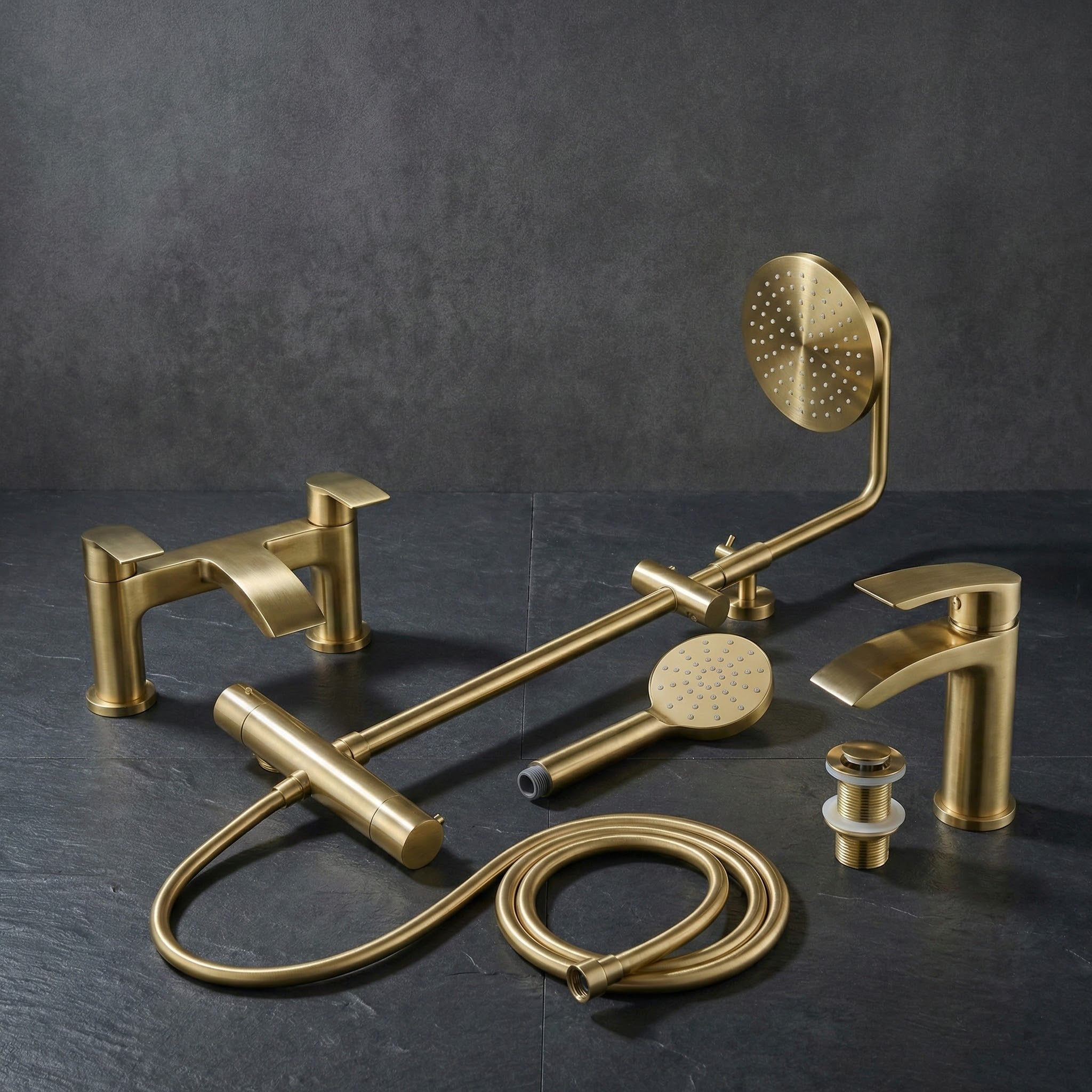 ARKO Capri Bath Filler & Mixer Shower Set - Brass