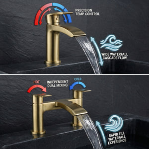ARKO Capri Bath Filler & Mixer Shower Set - Brass