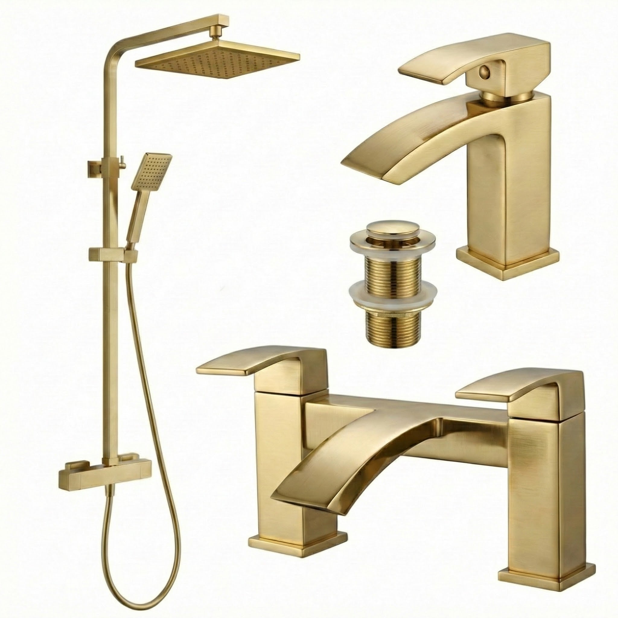 ARKO Vista Bath Filler & Mixer Shower Set – Brass