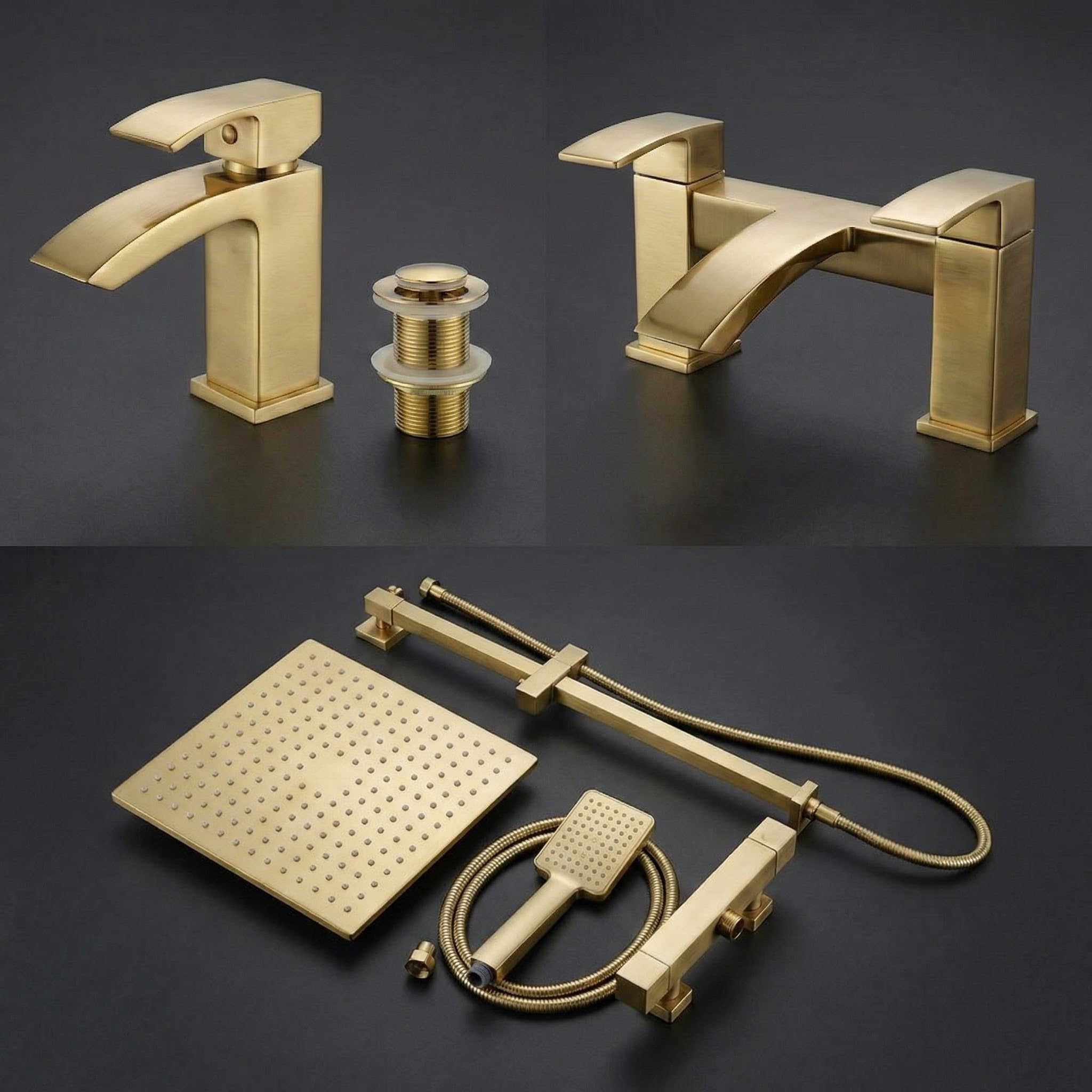 ARKO Vista Bath Filler & Mixer Shower Set – Brass