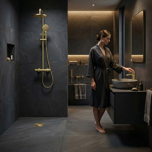 Arko Bathroom Capri Mixer Shower & Basin Mixer Tap Sets with Bath Shower Waste – Brass