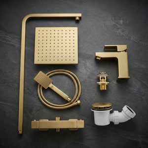 Arko Bathroom Verda Mixer Shower & Basin Mixer Tap Sets with Bath Shower Waste – Brass
