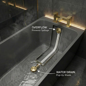ARKO Verda Basin Mixer Tap, Bath Filler & Thermostatic Mixer Shower Set with Bath Waste – Brass