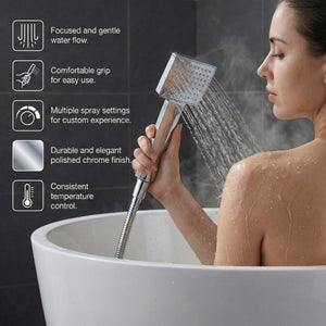 Arko Thermostatic Shower Mixer with Adjustable Riser Kit Exposed Square Shower – Chrome