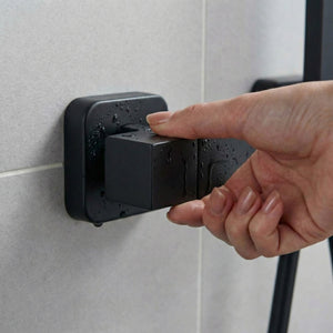 Arko Thermostatic Shower Mixer with Adjustable Riser Kit Exposed Square Shower –Black