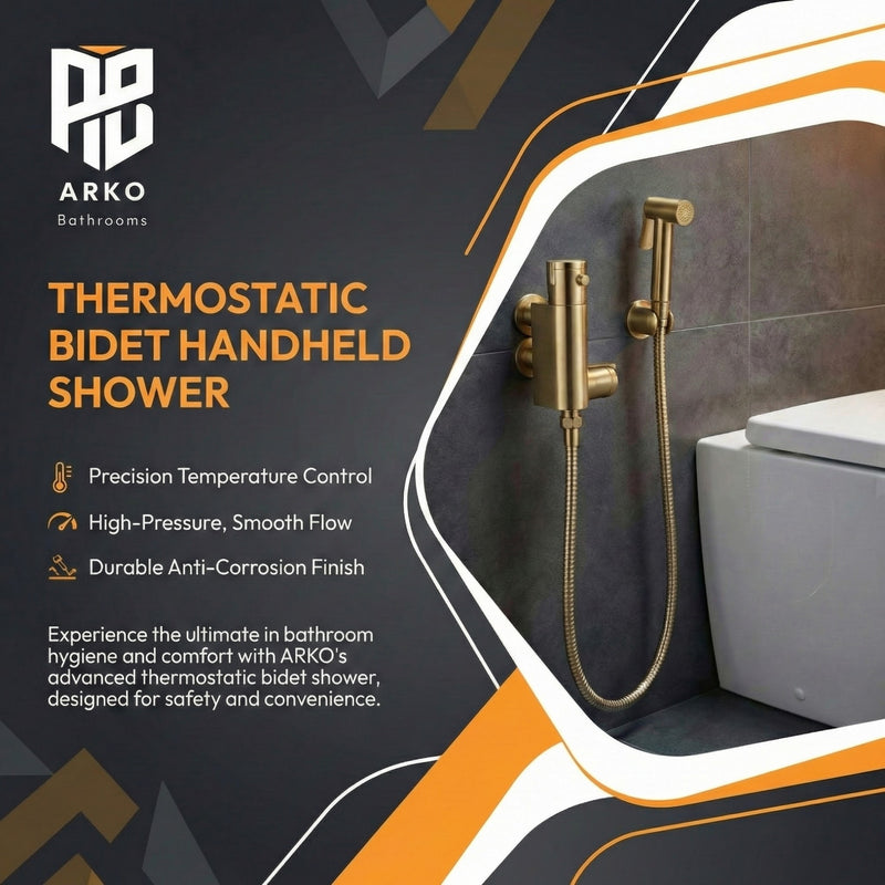 Arko Thermostatic Douche Bidet Shower Kit - Brass