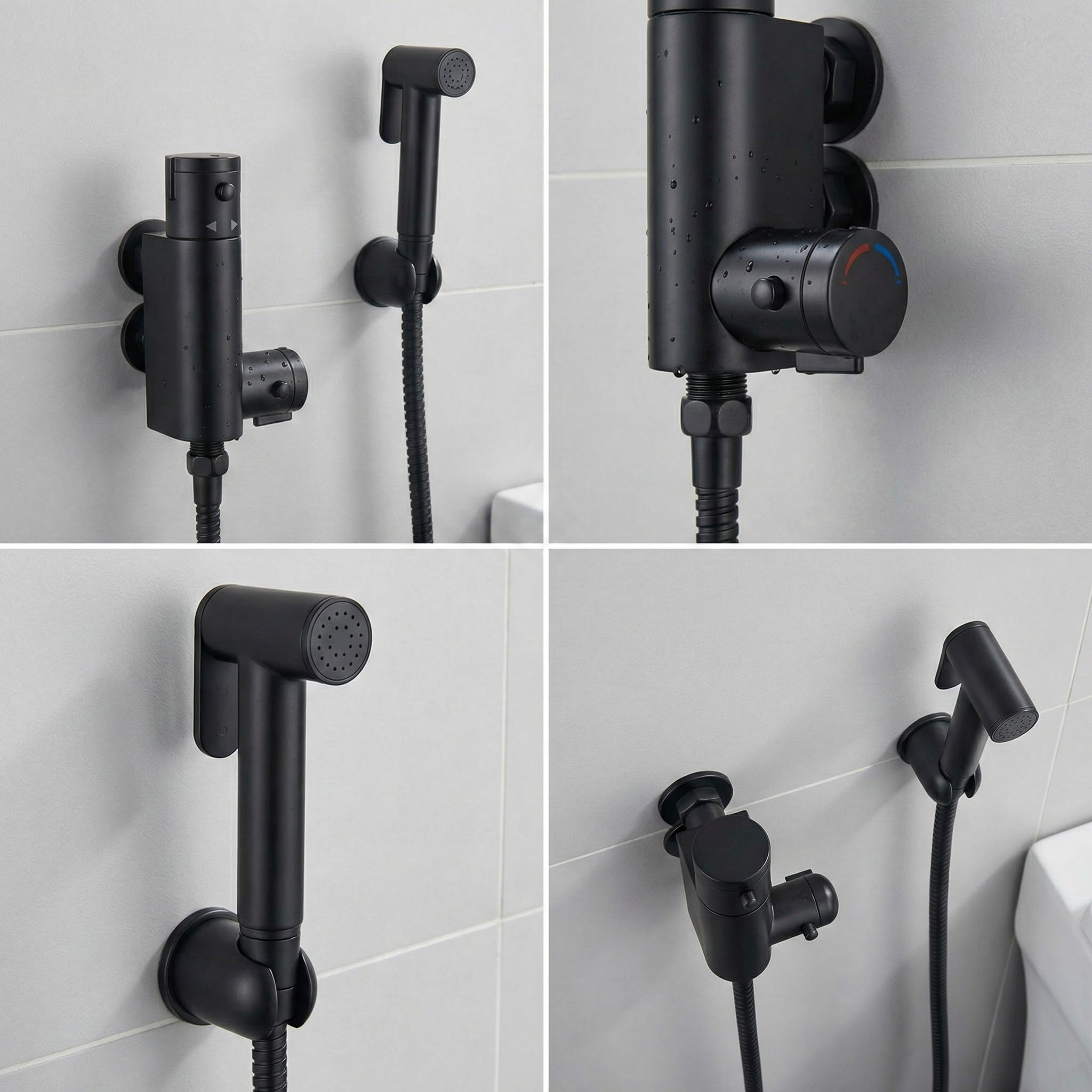 Arko Thermostatic Douche Bidet Shower Kit - Black