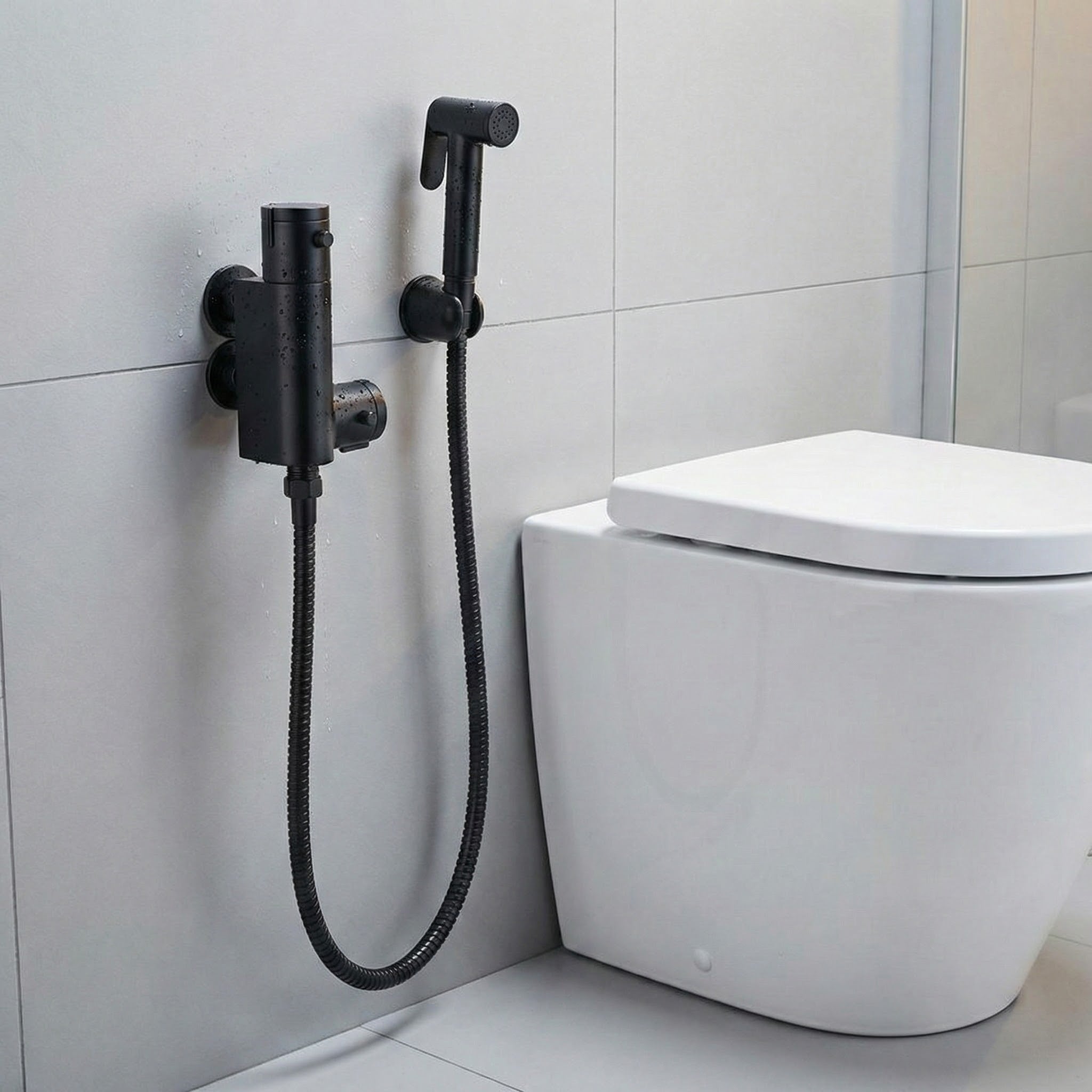 Arko Thermostatic Douche Bidet Shower Kit - Black