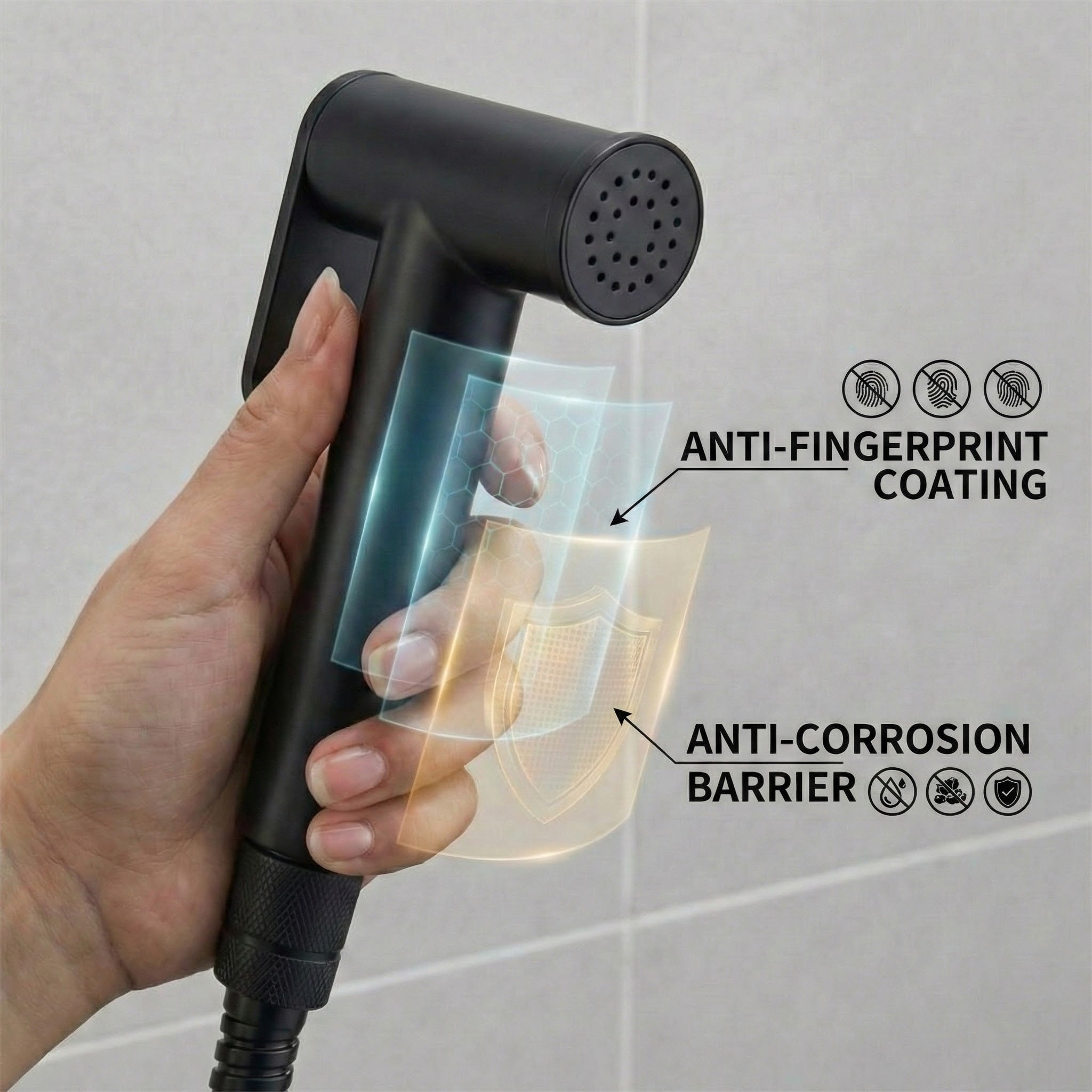 Arko Thermostatic Douche Bidet Shower Kit - Black
