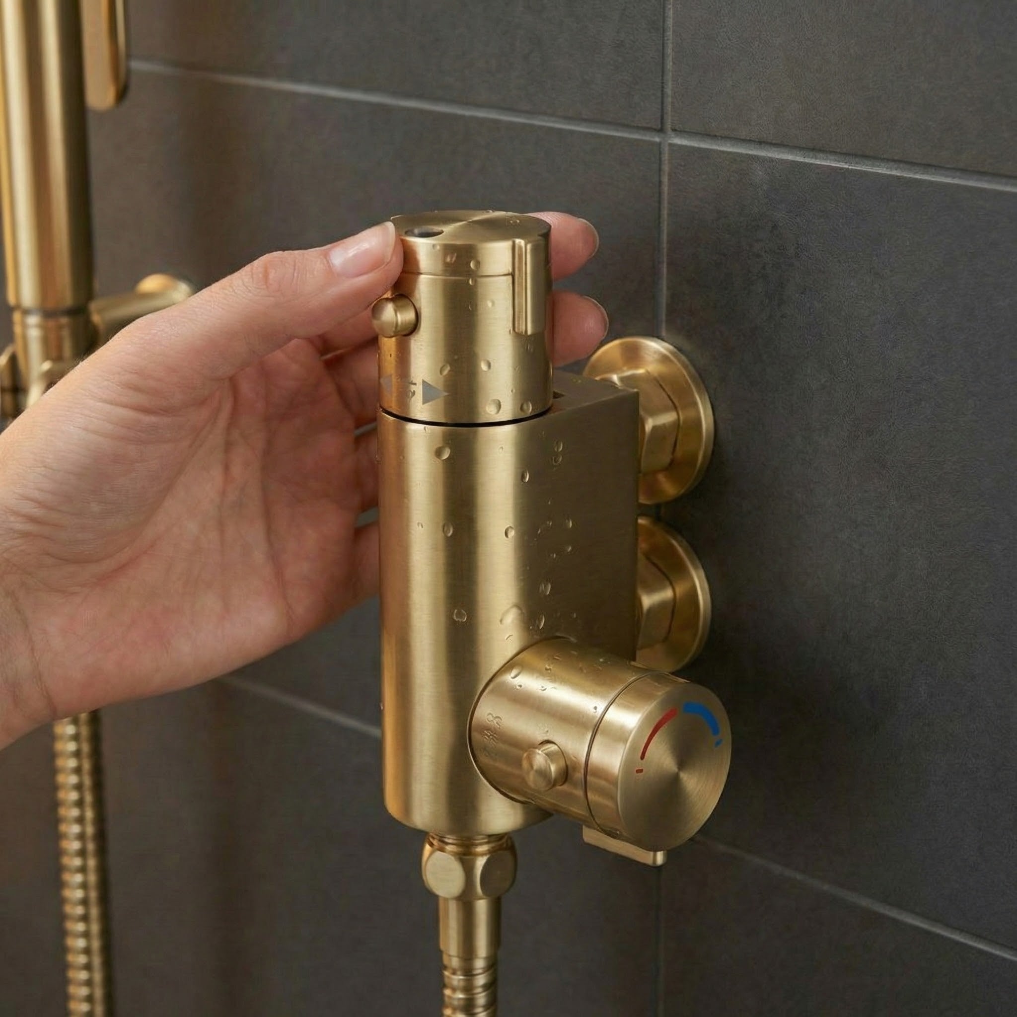Arko Thermostatic Douche Bidet Shower Kit - Brass
