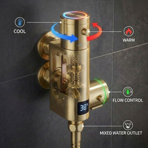 Arko Thermostatic Douche Bidet Shower Kit - Brass