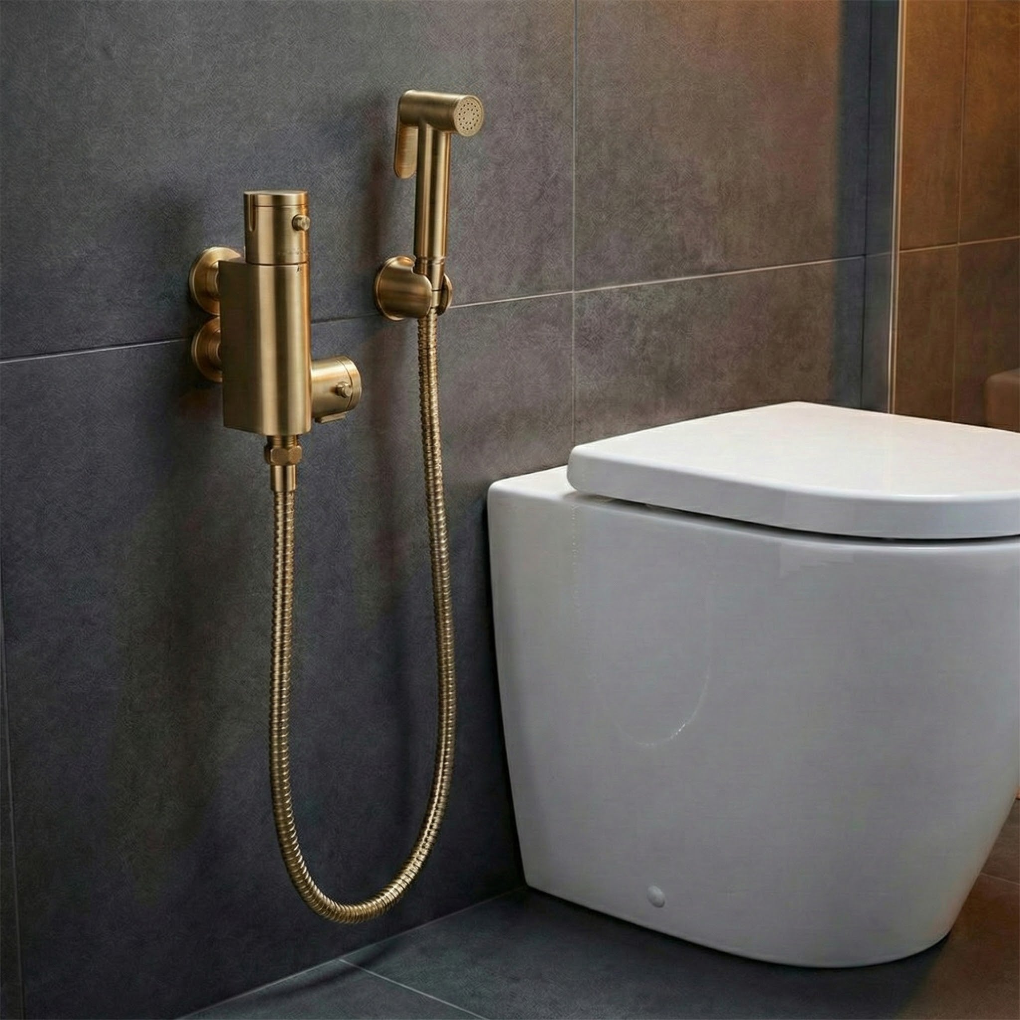 Arko Thermostatic Douche Bidet Shower Kit - Brass