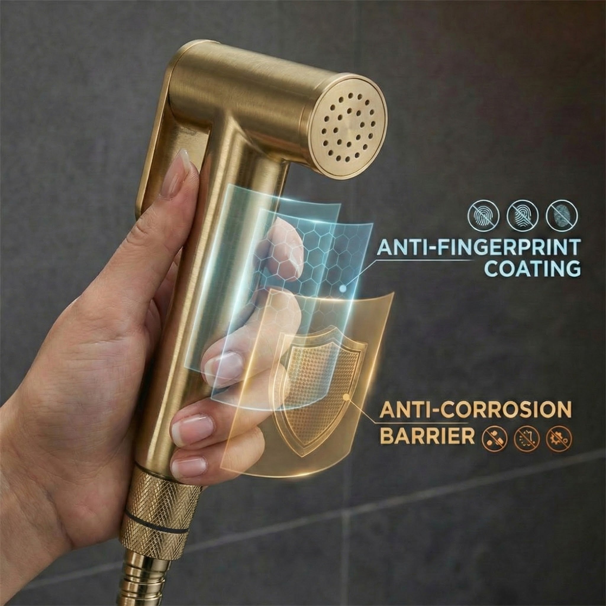 Arko Thermostatic Douche Bidet Shower Kit - Brass