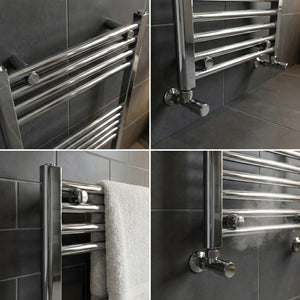 ARKO Chrome Heated Towel Rail 500x800mm – Wall Mounted Ladder Radiator