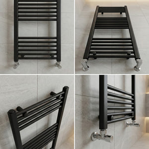 ARKO Black Heated Towel Rail 400x1000mm – Wall Mounted Ladder Radiator