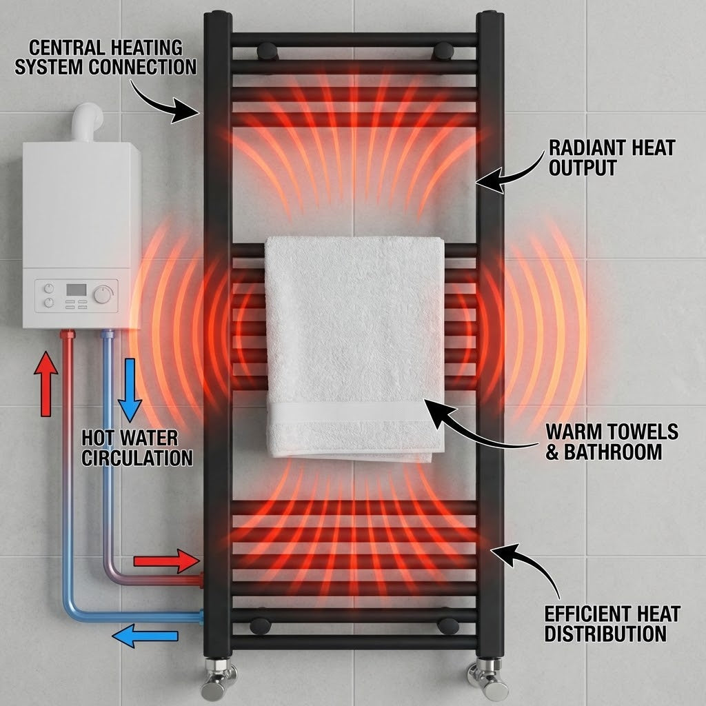ARKO Black Heated Towel Rail 400x1000mm – Wall Mounted Ladder Radiator