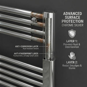 ARKO Chrome Heated Towel Rail 400x800mm – Wall Mounted Ladder Radiator