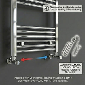 ARKO Chrome Heated Towel Rail 600x1200mm – Wall Mounted Ladder Radiator