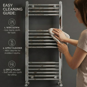 ARKO Chrome Heated Towel Rail 500x1000mm – Wall Mounted Ladder Radiator