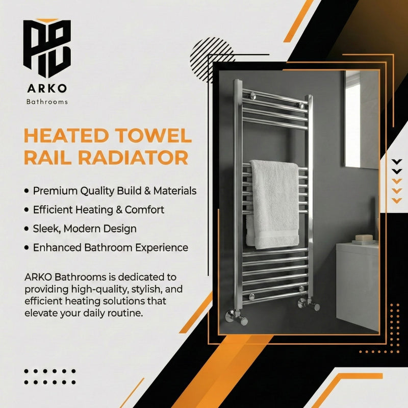 ARKO Chrome Heated Towel Rail 400x1000mm – Wall Mounted Ladder Radiator