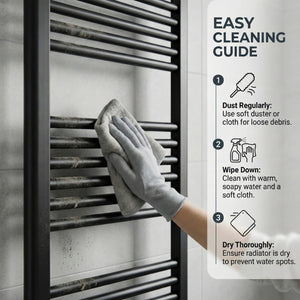 ARKO Black Heated Towel Rail 400x1200mm – Wall Mounted Ladder Radiator
