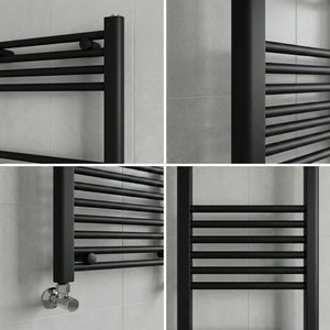 ARKO Black Heated Towel Rail 400x1200mm – Wall Mounted Ladder Radiator