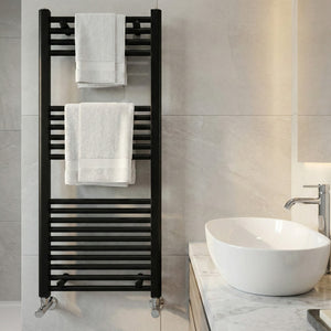 ARKO Black Heated Towel Rail 400x1600mm – Wall Mounted Ladder Radiator