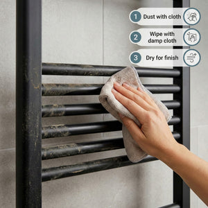 ARKO Black Heated Towel Rail 600x1200mm – Wall Mounted Ladder Radiator