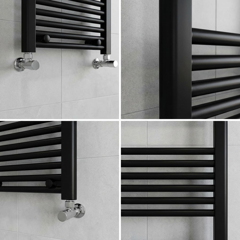 ARKO Black Heated Towel Rail 400x1600mm – Wall Mounted Ladder Radiator