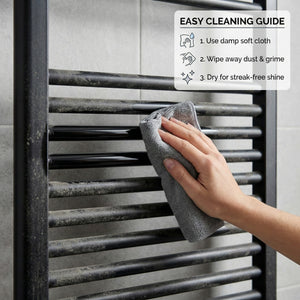ARKO Black Heated Towel Rail 600x800mm – Wall Mounted Ladder Radiator