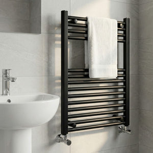 ARKO Black Heated Towel Rail 600x800mm – Wall Mounted Ladder Radiator