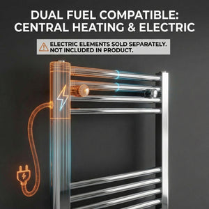 ARKO Chrome Heated Towel Rail 600x800mm – Wall Mounted Ladder Radiator