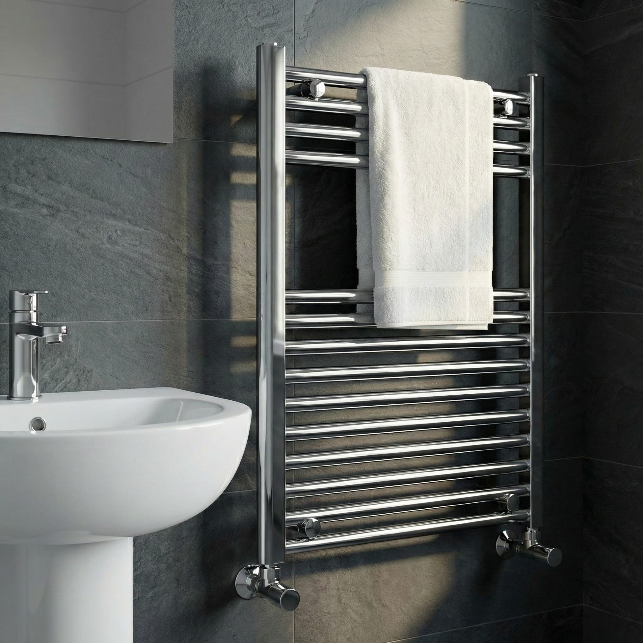 ARKO Chrome Heated Towel Rail 600x800mm – Wall Mounted Ladder Radiator