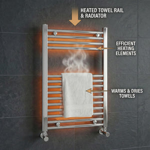 ARKO Chrome Heated Towel Rail 600x800mm – Wall Mounted Ladder Radiator