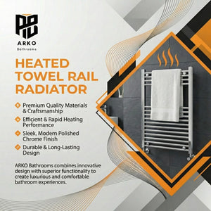 ARKO Chrome Heated Towel Rail 600x800mm – Wall Mounted Ladder Radiator
