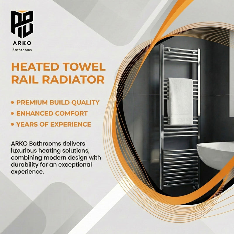 ARKO Chrome Heated Towel Rail 400x1600mm – Wall Mounted Ladder Radiator