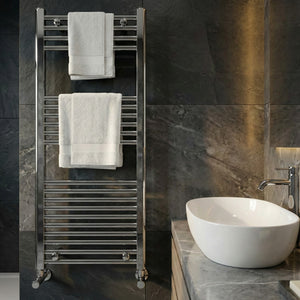 Arko Heated Towel Rail – 500 x 1200mm – Straight Bars – Chrome