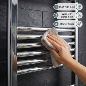 ARKO Chrome Heated Towel Rail 400x1200mm – Wall Mounted Ladder Radiator