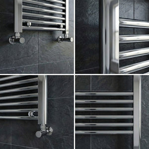 Arko Heated Towel Rail – 500 x 1200mm – Straight Bars – Chrome