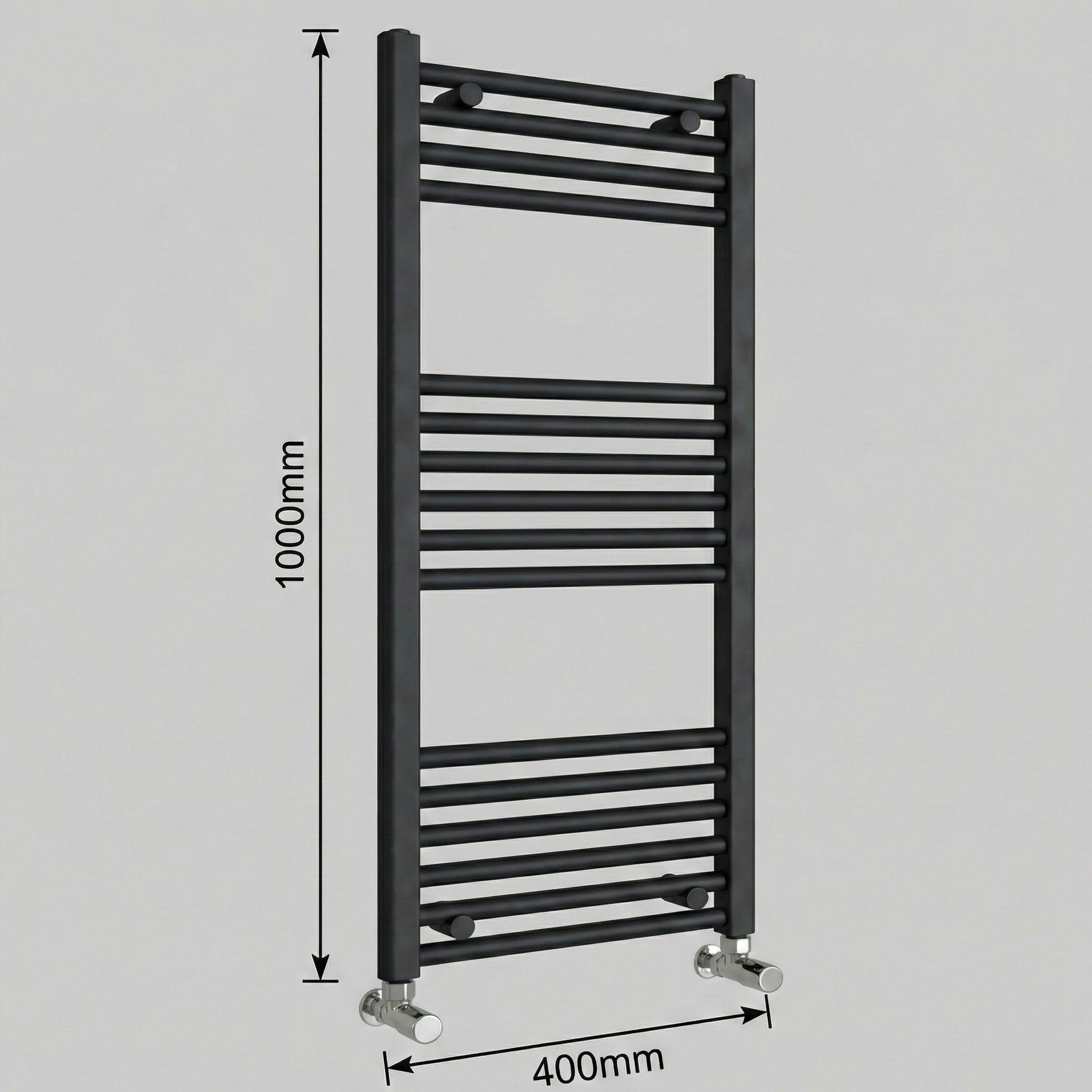 ARKO Black Heated Towel Rail 400x1000mm – Wall Mounted Ladder Radiator