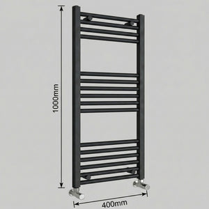 ARKO Black Heated Towel Rail 400x1000mm – Wall Mounted Ladder Radiator