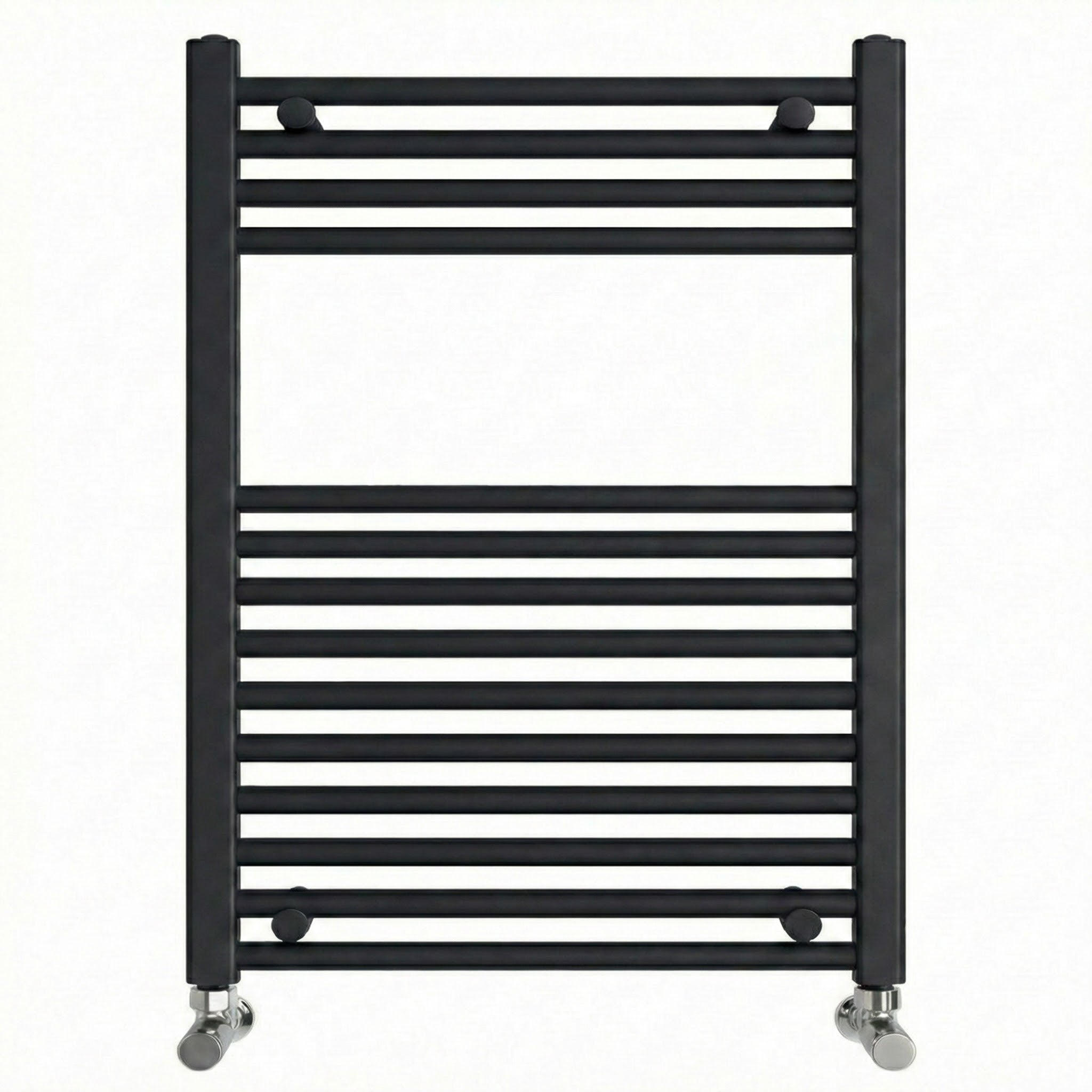 Arko Heated Towel Rail – 500 x 800mm – Straight Bars – Black