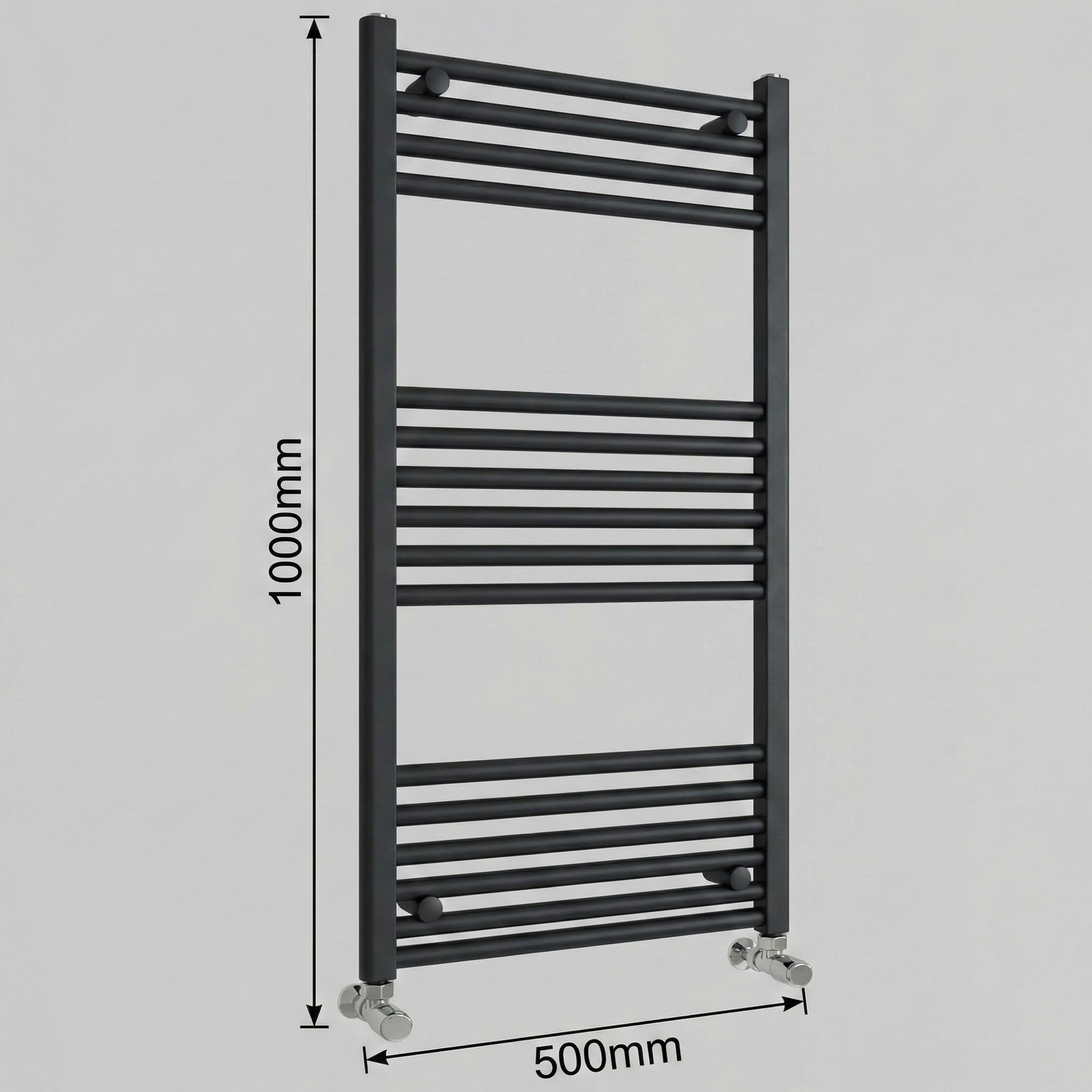 ARKO Black Heated Towel Rail 500x1000mm – Wall Mounted Ladder Radiator