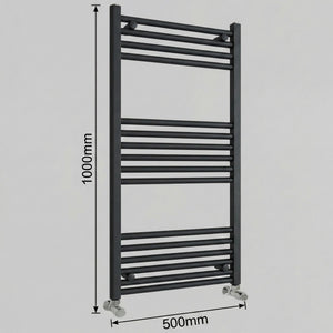 ARKO Black Heated Towel Rail 500x1000mm – Wall Mounted Ladder Radiator