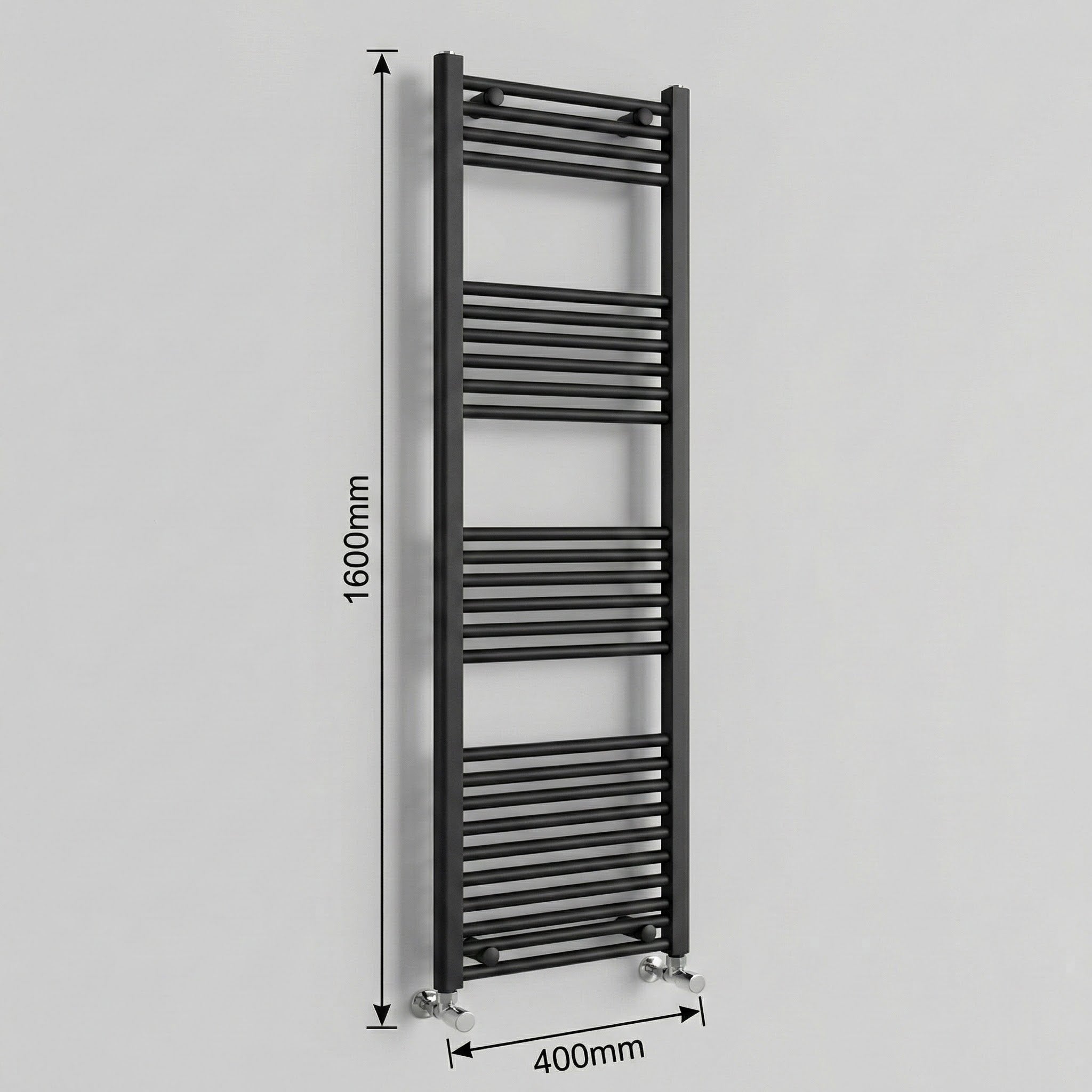 ARKO Black Heated Towel Rail 400x1200mm – Wall Mounted Ladder Radiator